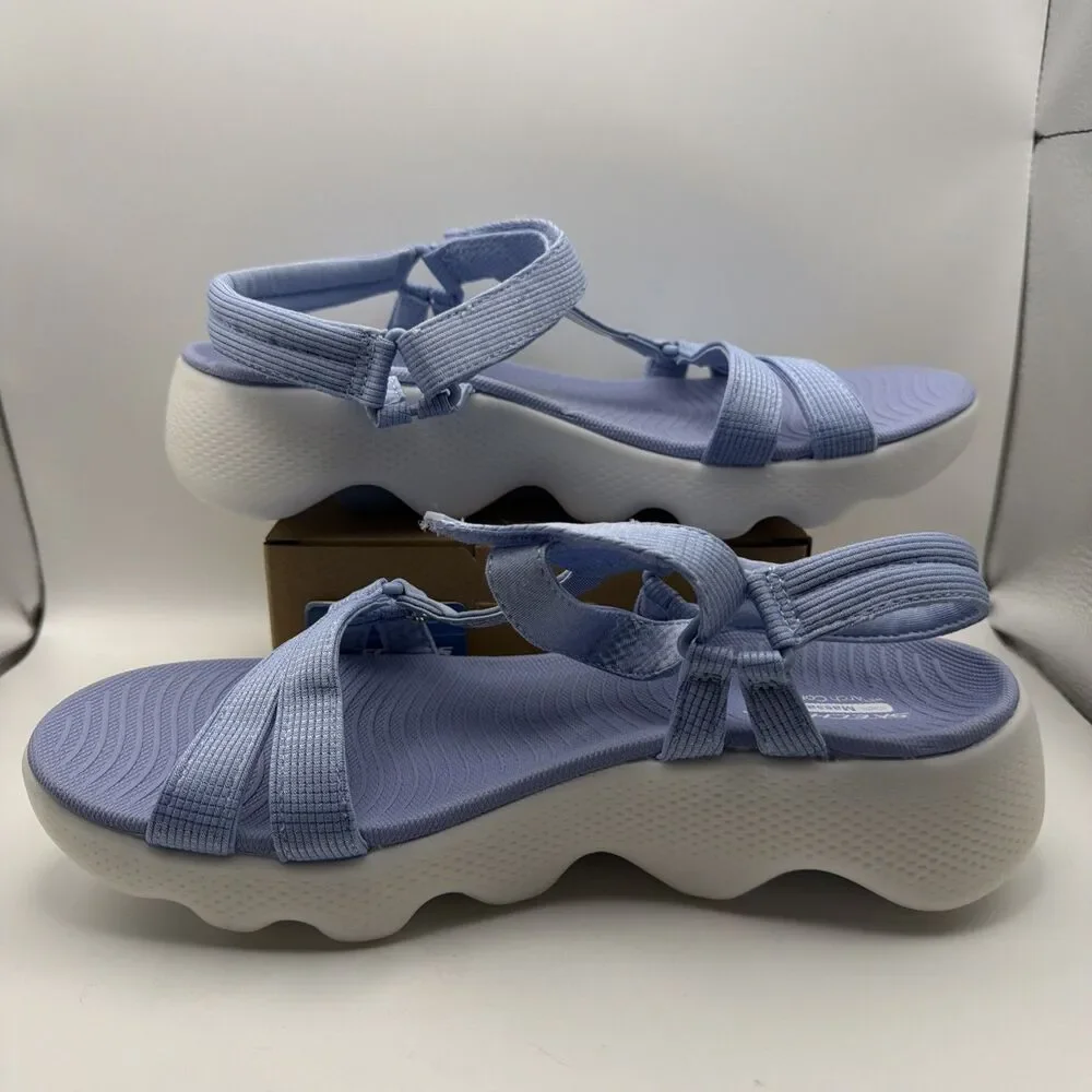 NEW Skechers Women's Go Walk Flex Sublime Strappy Sandals Light Blue | Size 8.5